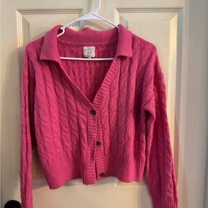 Hippie Rose Pink Cable Knit Cardigan